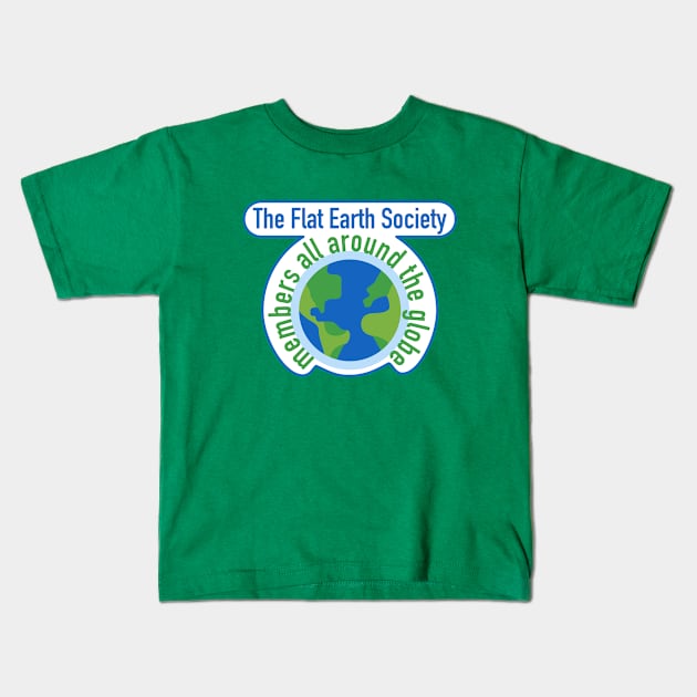Flat Earth Society Kids T-Shirt by timlewis